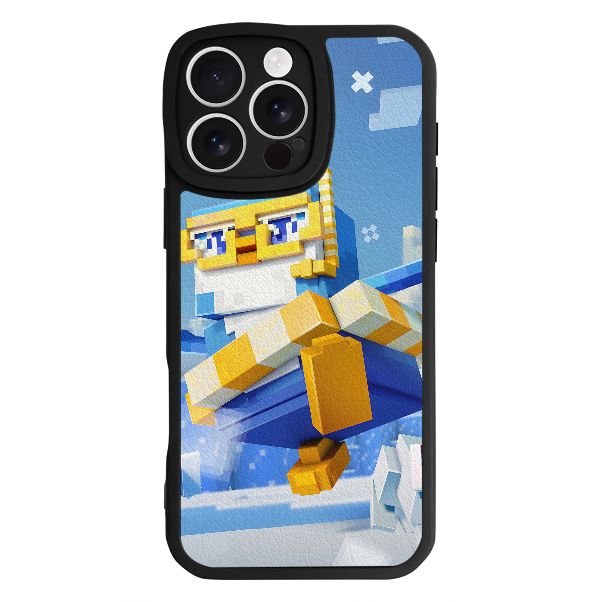 （画像用） マインクラフト ブロックの世界 Minecraft MC Block world 【iPhone 16シリーズ対応】シリコンスマホケース（レザー調） 材質：シリコン